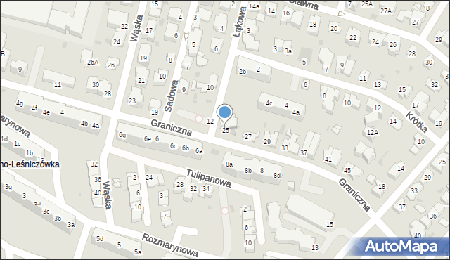 Gdynia, Graniczna, 25, mapa Gdyni