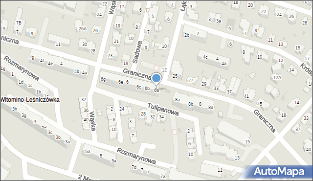 Gdynia, Graniczna, 6a, mapa Gdyni
