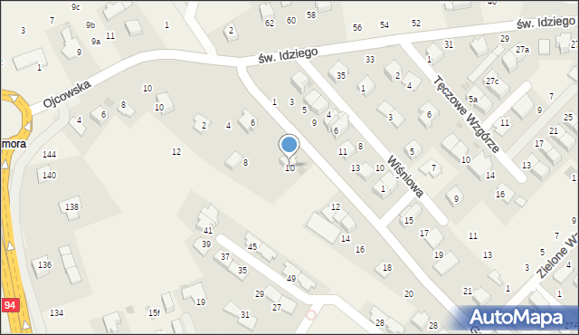 Giebułtów, Graniczna, 10, mapa Giebułtów