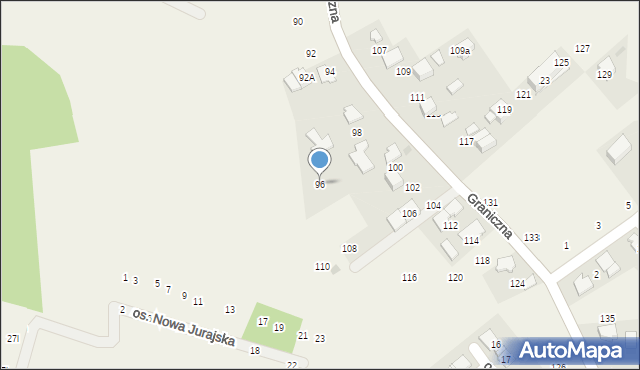 Giebułtów, Graniczna, 96, mapa Giebułtów