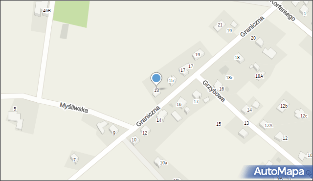 Gilowice, Graniczna, 13, mapa Gilowice