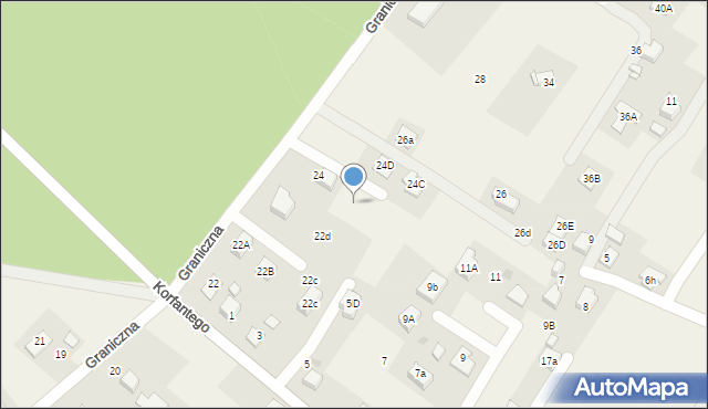 Gilowice, Graniczna, 24a, mapa Gilowice