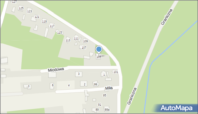 Gliniak, Graniczna, 105, mapa Gliniak