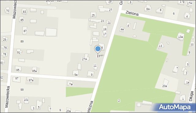 Gliniak, Graniczna, 13, mapa Gliniak