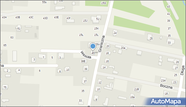 Gliniak, Graniczna, 43, mapa Gliniak