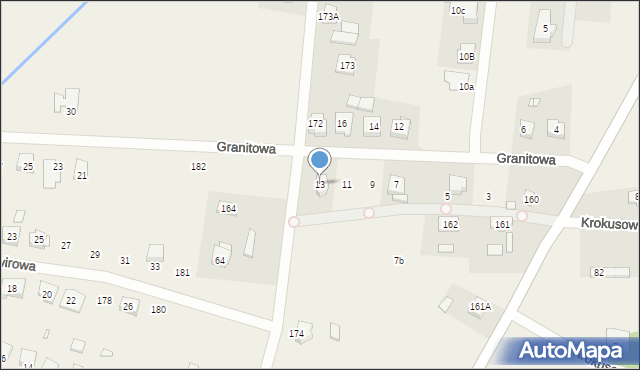 Glinno, Granitowa, 13, mapa Glinno
