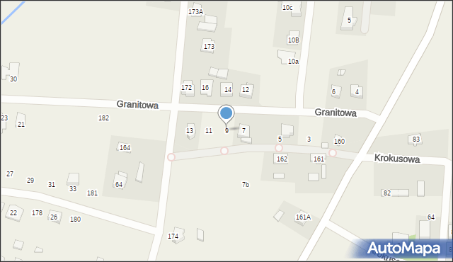 Glinno, Granitowa, 9, mapa Glinno