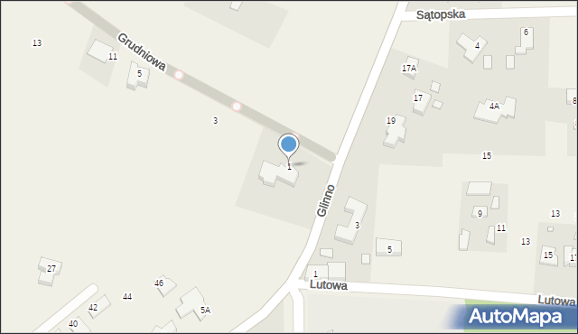Glinno, Grudniowa, 1, mapa Glinno