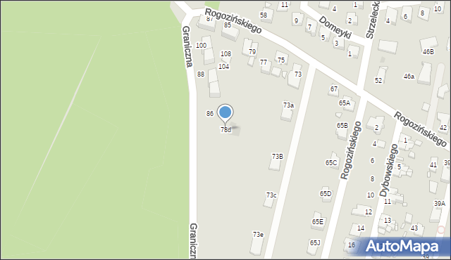 Gliwice, Graniczna, 78d, mapa Gliwic