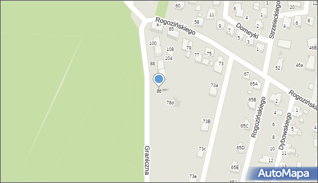 Gliwice, Graniczna, 86, mapa Gliwic