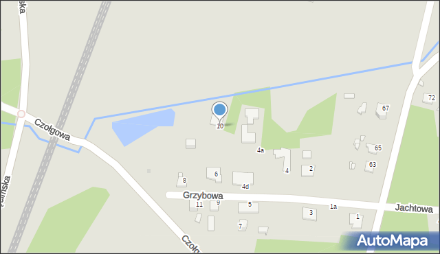 Gliwice, Grzybowa, 10, mapa Gliwic