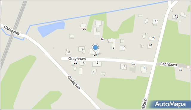 Gliwice, Grzybowa, 4d, mapa Gliwic