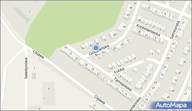 Głogów, Grodzieńska, 39, mapa Głogów