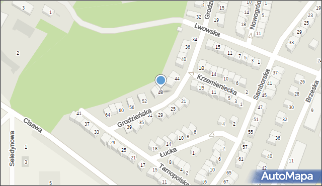 Głogów, Grodzieńska, 48, mapa Głogów