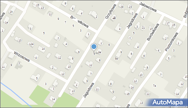 Głogowo, Grzybowa, 3, mapa Głogowo