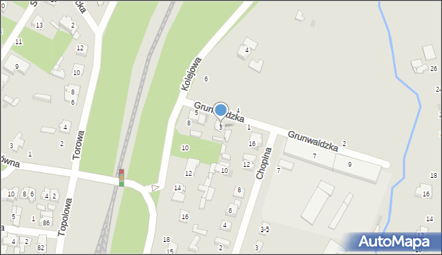 Głowno, Grunwaldzka, 3, mapa Głowno