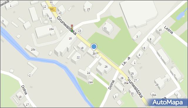 Głuszyca, Grunwaldzka, 20, mapa Głuszyca