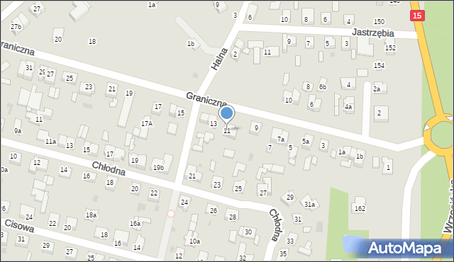 Gniezno, Graniczna, 11, mapa Gniezna