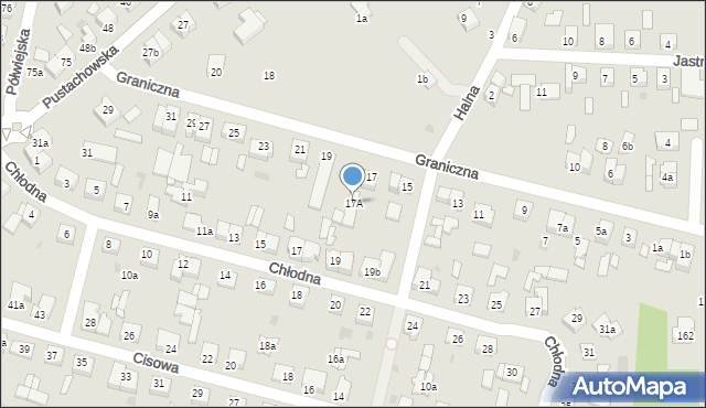 Gniezno, Graniczna, 17A, mapa Gniezna