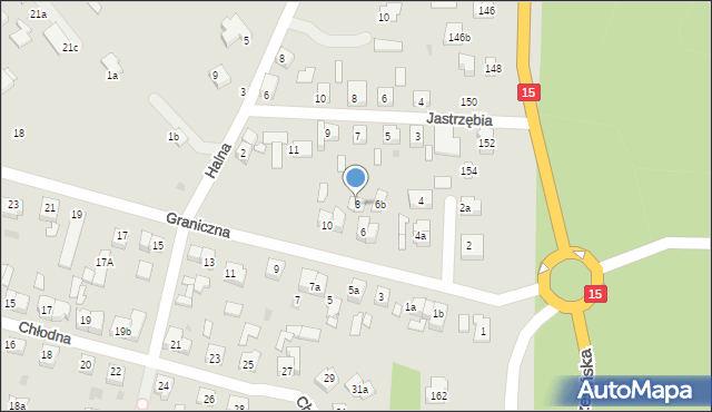 Gniezno, Graniczna, 8, mapa Gniezna