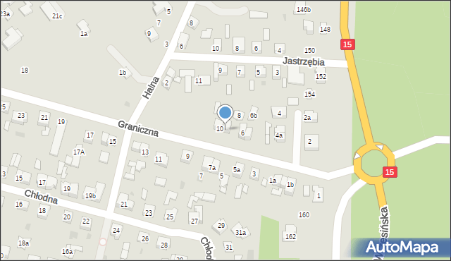 Gniezno, Graniczna, 8a, mapa Gniezna