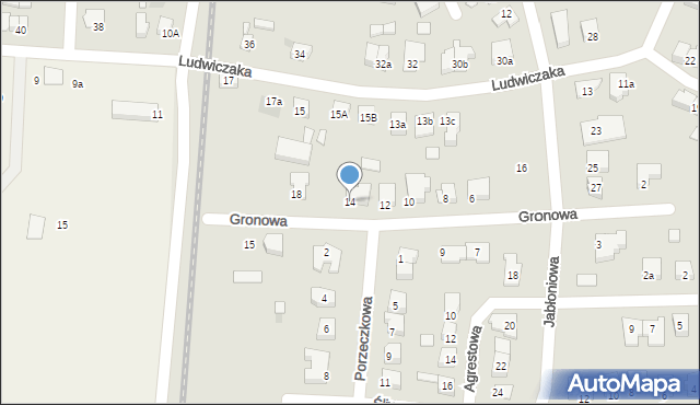 Gniezno, Gronowa, 14, mapa Gniezna