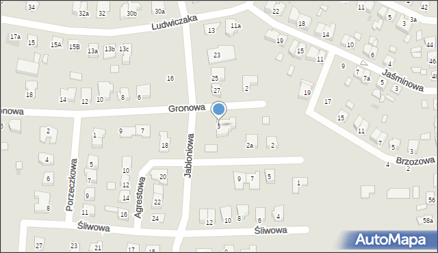 Gniezno, Gronowa, 3, mapa Gniezna