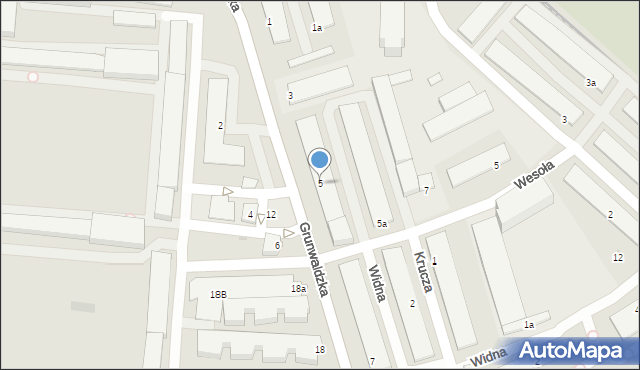 Gniezno, Grunwaldzka, 5, mapa Gniezna