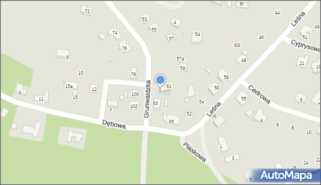 Gniezno, Grunwaldzka, 61a, mapa Gniezna