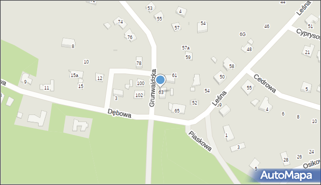 Gniezno, Grunwaldzka, 63, mapa Gniezna