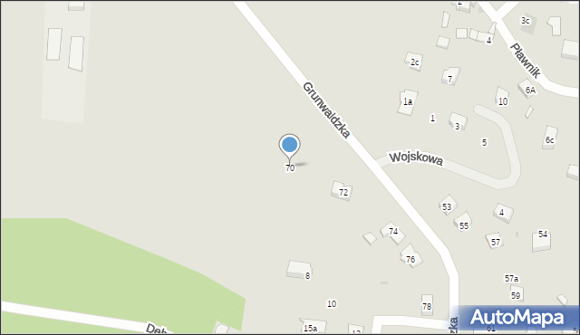 Gniezno, Grunwaldzka, 70, mapa Gniezna