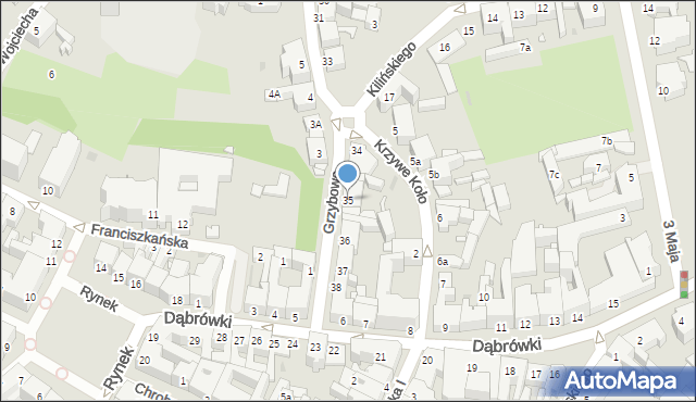 Gniezno, Grzybowo, 35, mapa Gniezna