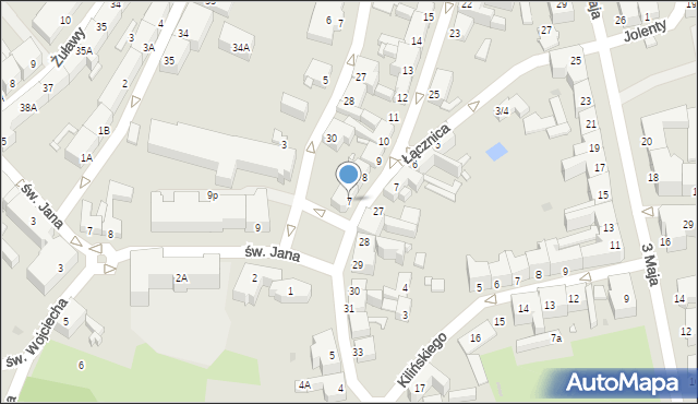 Gniezno, Grzybowo, 7, mapa Gniezna