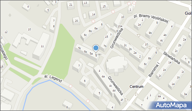 Goleniów, Grunwaldzka, 5, mapa Goleniów