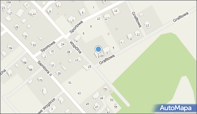 Gołubie, Grafitowa, 1, mapa Gołubie