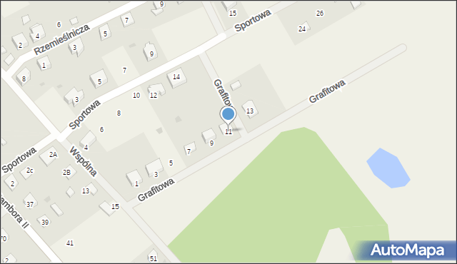 Gołubie, Grafitowa, 11, mapa Gołubie