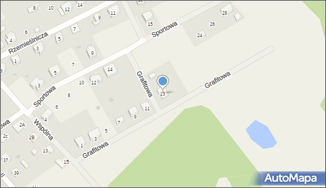 Gołubie, Grafitowa, 13, mapa Gołubie