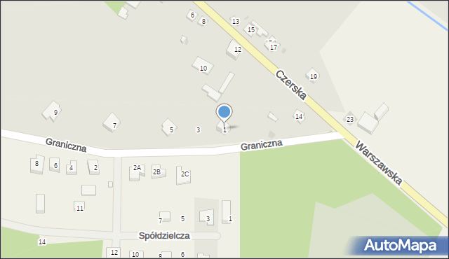 Góra Kalwaria, Graniczna, 1, mapa Góra Kalwaria