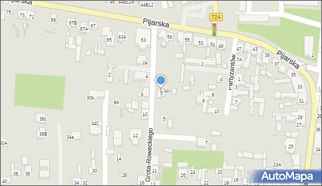 Góra Kalwaria, Grota-Roweckiego Stefana, gen., 3, mapa Góra Kalwaria