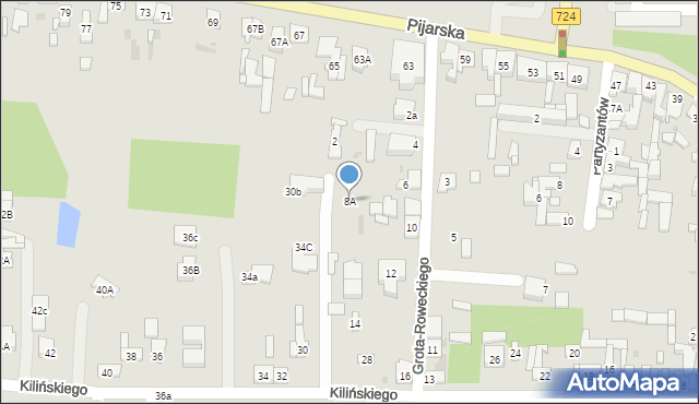 Góra Kalwaria, Grota-Roweckiego Stefana, gen., 8A, mapa Góra Kalwaria