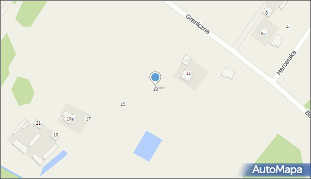 Górki, Graniczna, 13, mapa Górki