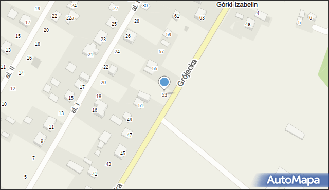 Górki-Izabelin, Grójecka, 53, mapa Górki-Izabelin