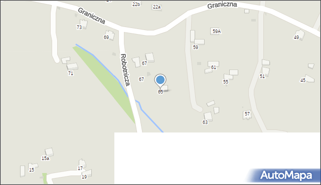Gorlice, Graniczna, 65, mapa Gorlic