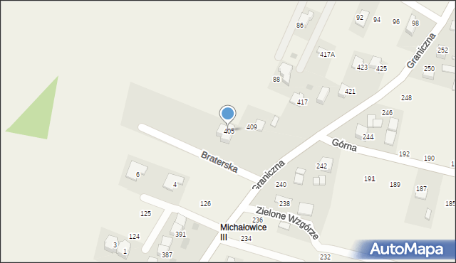 Górna Wieś, Graniczna, 405, mapa Górna Wieś