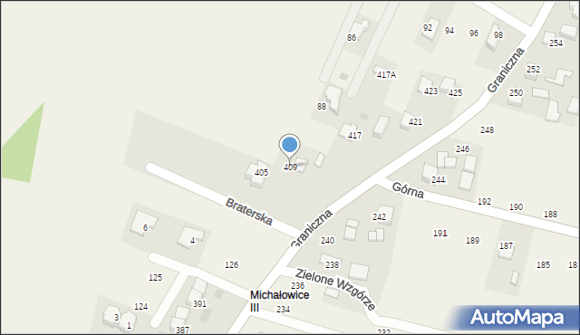 Górna Wieś, Graniczna, 409, mapa Górna Wieś