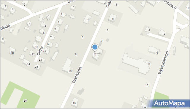 Górzno, Graniczna, 11, mapa Górzno