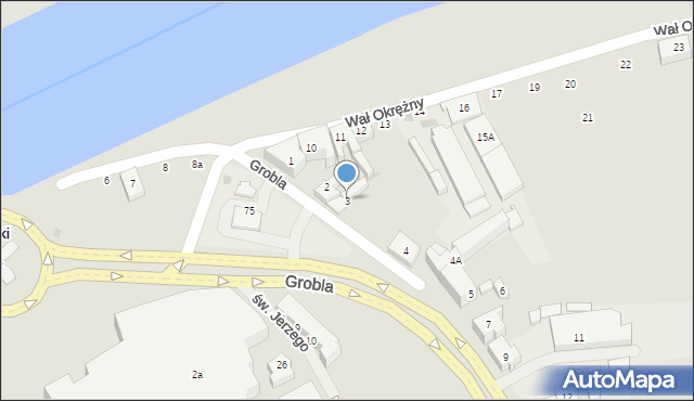 Gorzów Wielkopolski, Grobla, 3, mapa Gorzów Wielkopolski