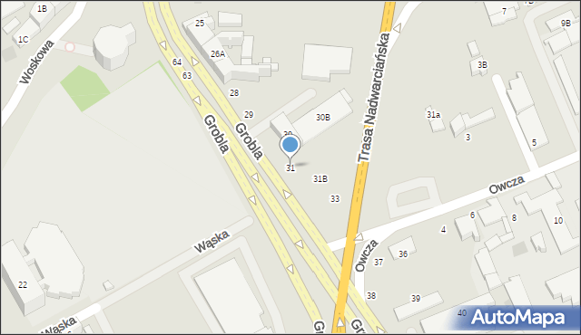 Gorzów Wielkopolski, Grobla, 31, mapa Gorzów Wielkopolski