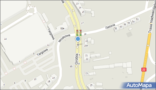 Gorzów Wielkopolski, Grobla, 68, mapa Gorzów Wielkopolski