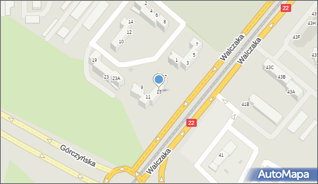 Gorzów Wielkopolski, Grota-Roweckiego Stefana, gen., 13, mapa Gorzów Wielkopolski